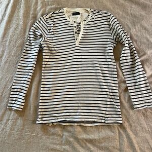Velvet striped henley